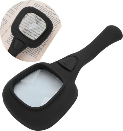 Handheld Magnifying Glass LED Illuminated Lighted Magnifier for Seniors Reading, Soldering, Inspection, Coins, Jewelry, Exploring
